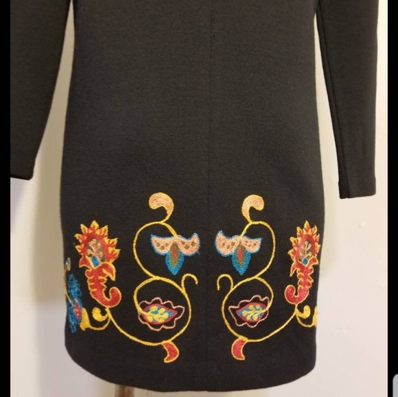 ANDREA JOVINE DRESS VINTAGE EMBROIDERED 80S WOOL RETRO 90S PREPPY HIPSTER WINTER - Picture 6 of 10